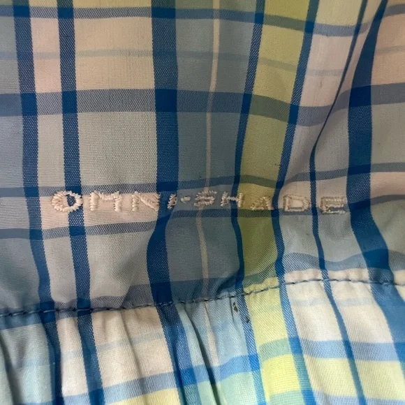 Columbia Jacket Plaid Blue Green Lightweight Windbreaker Omni Shade - Picture 8 of 9